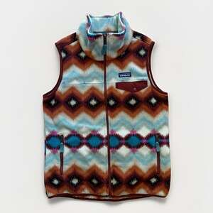 Patagonia Synchilla Snap T Vest Women's M Multicolor Aztec Fleece Outerwear